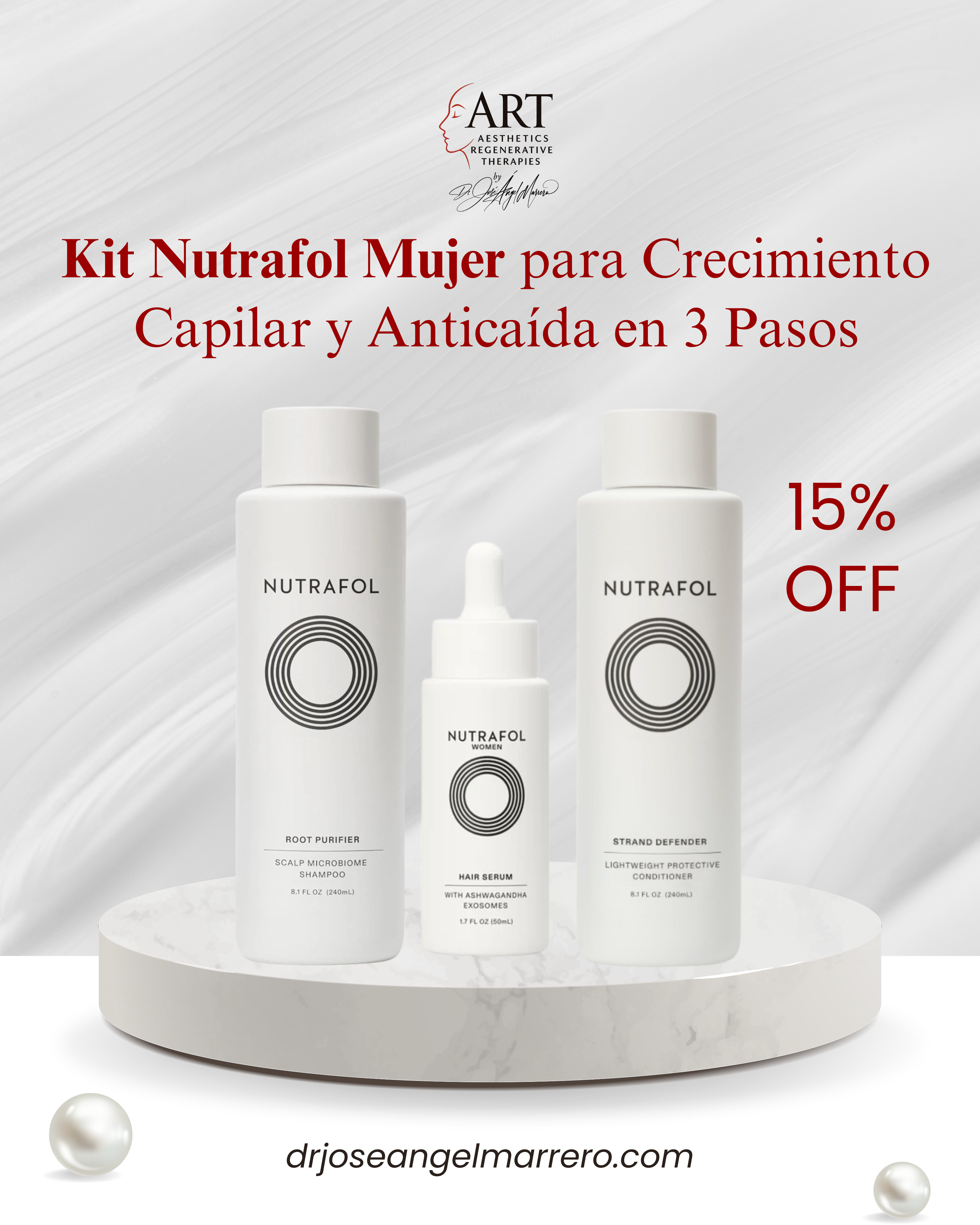 serum shampoo acondicionador Nutrafol mujer kit Nutrafol mujer crecimiento capilar tratamiento anticaída mujer Nutrafol completo